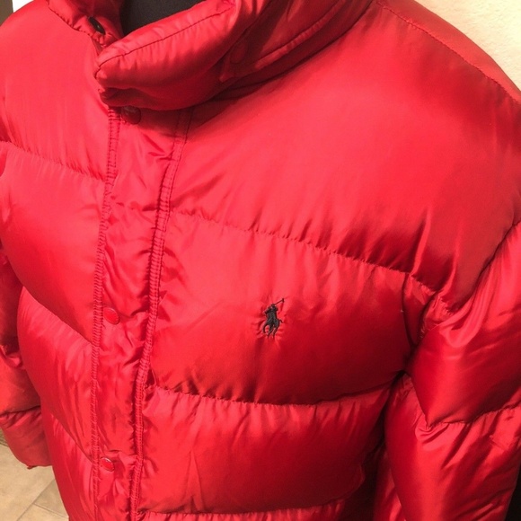 polo ralph lauren puffer jacket red